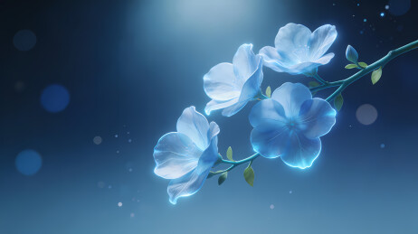 梦幻蓝花静谧绽放