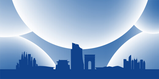 廊坊城市剪影背景