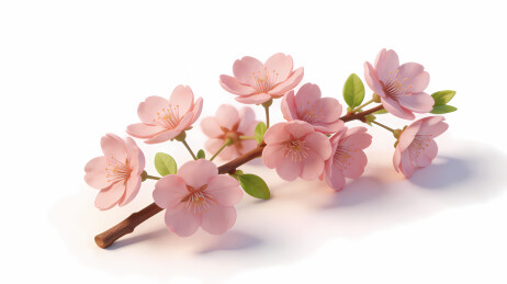 淡粉樱花枝条