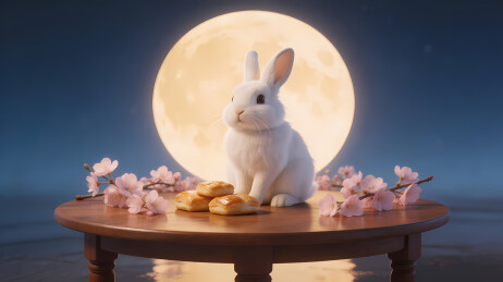 白兔赏月夜宴