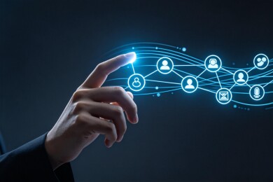 科技网络连接手部触控