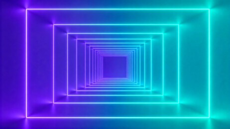 霓虹灯方框隧道光影效果