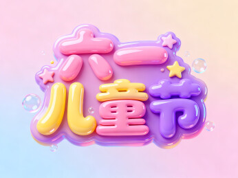 六一儿童节可爱卡通主标题