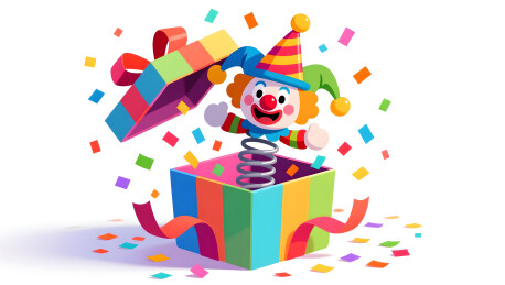 愚人节惊喜礼盒弹出搞怪小丑玩偶逗人开心