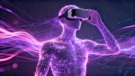 VR人物未来感元宇宙科技背景