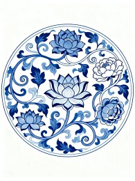 青花缠枝莲纹传统国风主视觉