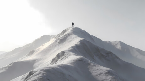 雪山之巅的人