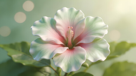 盛开的淡粉芙蓉花