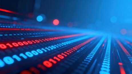 二进制代码流动的科技感画面