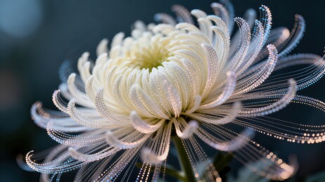 梦幻光点菊花特写