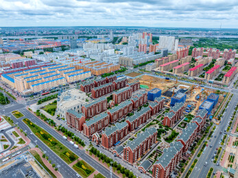 中国黑龙江黑河市城市航拍风光
