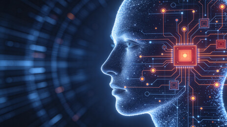 人工智能人头侧面科技感图像