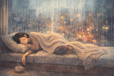 雨声眠境插画