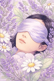 疗愈好眠薰衣草与眼罩
