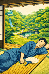 仲夏午睡榻榻米与风铃