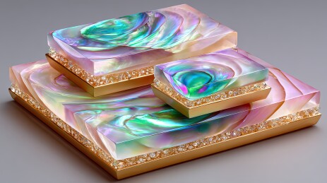 三层贝壳纹理装饰盒