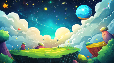 梦幻童话奇幻乐园糖果色卡通小镇