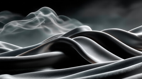 黑白抽象丝绸布料纹理波浪状起伏