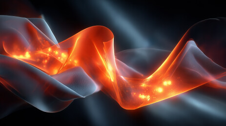 抽象的红色光带流动能量热情