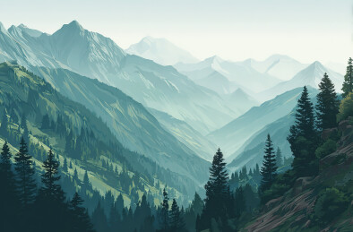 层峦叠嶂的山林风光