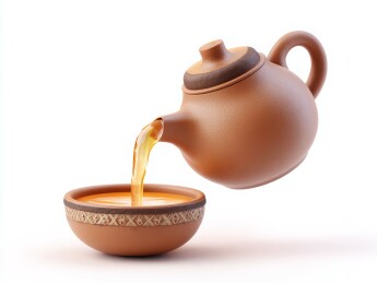 紫砂壶倒茶入杯