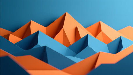 纸雕艺术风格几何山脉展现层次美学底图