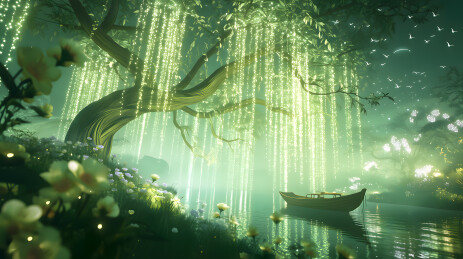 梦幻森林垂流水景