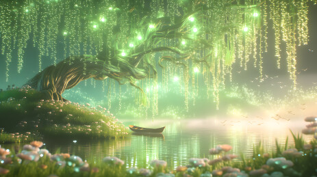 梦幻森林垂流水景