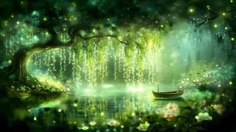 梦幻森林垂流水景