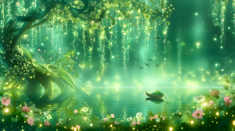 梦幻森林垂流水景