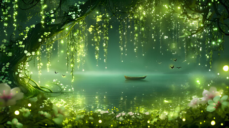 梦幻森林垂流水景