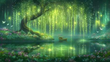 梦幻森林垂流水景