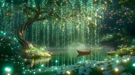 梦幻森林垂流水景