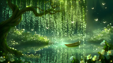 梦幻森林垂流水景