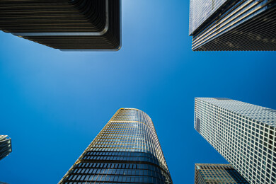 北京CBD中央商贸区的天空