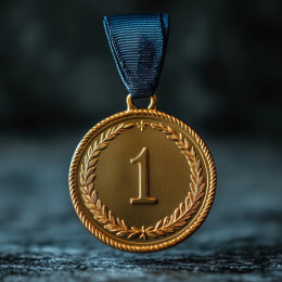 印有数字1的金牌