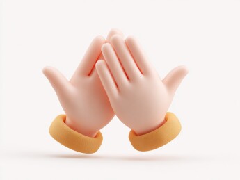 卡通双手鼓掌动作