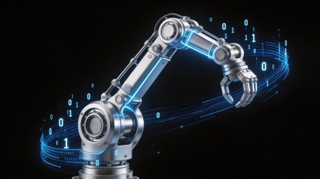 未来科技机械臂与二进制代码