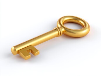 金色复古钥匙特写