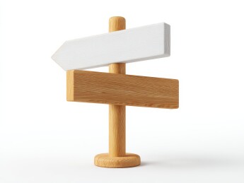 木质路标指示方向