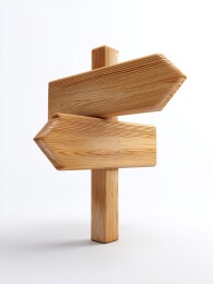 木质路标指示方向