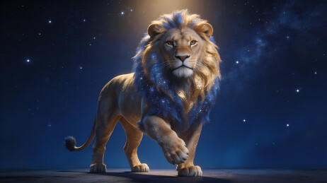 威风狮子星空背景