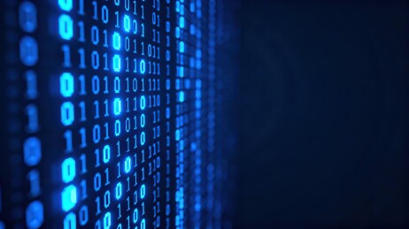 蓝色二进制代码数据流