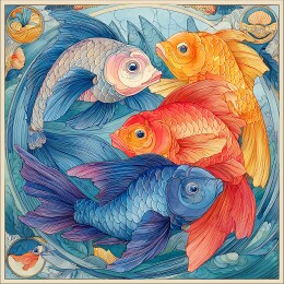 中国风装饰插画锦鲤