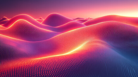 发光的粒子波浪地形