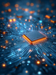 精密电路板上闪耀的芯片