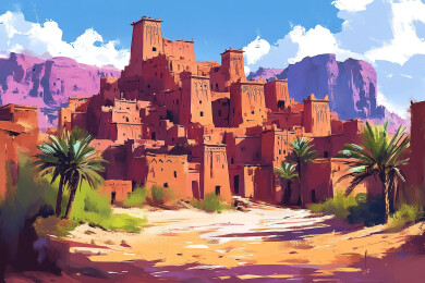 沙漠中的红土城堡