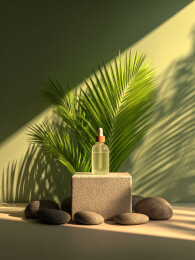 展台上的玻璃滴管瓶