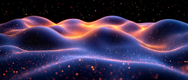 发光的波浪地形