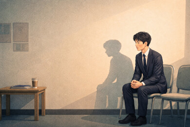 面试等待区里的男青年